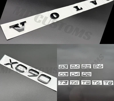 ABS Black Gloss Rear Badges Letters for Volvo xc90 B5 B6 T5 T6 T8 D3 D5 D6