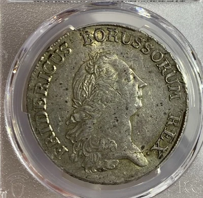 WORLD SILVER COIN: * 1770 A PRUSSIA THALER KM-306.1 PCGS AU55 * - Image 1 of 3