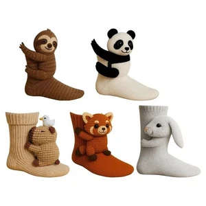 3D Cute Animals Socks Knitted Funny Winter Unisex NEW Floor Socks Animal Pattern - Picture 1 of 30