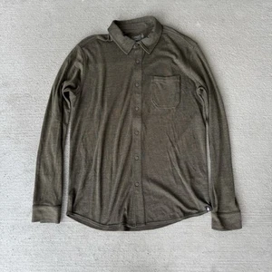 Smartwool Merino Sport 250 Button Shirt Men’s L Long Sleeve Olive Wool Blend - Picture 1 of 6