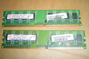 2x Hynix 1 GB DDR2 1Rx8 PC2 - 5300U - 555 - HYMP112U64CP8-Y5 AB -C - Bild 1 von 1