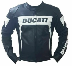 Ducati Motorcycle Leather Racing Jacket Motorbike Riding Jacket - Bild 1 von 5