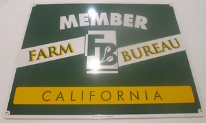 FARM BUREAU: El Estado de California - Educación y Seguros - Letrero de Metal - 14X11 Nuevo de Lote Antiguo - Imagen 1 de 4