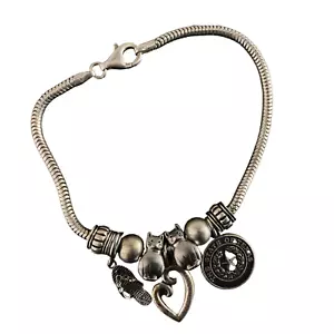 James Avery IBB THAI Sterling Silver 925 Mother’s Love Heart Mix Charm Bracelet - Picture 1 of 21