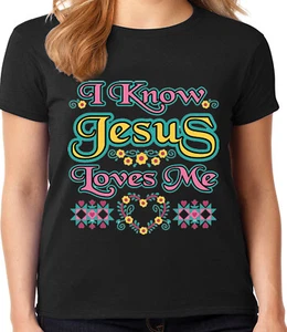Ladies Graphic Tee Shirt - Jesus Christian T-shirt Christianity Gifts Apparel - Picture 1 of 1