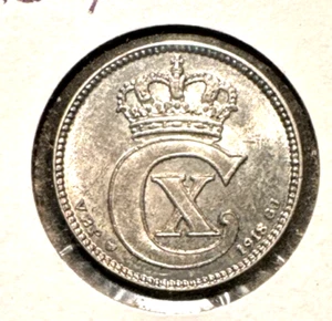 Danimarca 1918 25 Ore KM 815,1 GEM BU - Foto 1 di 2