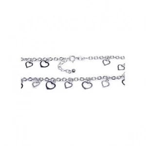 Neu mit Etikett 925 Sterlingsilber 9"-10" verstellbar mehrere Herzen Fußkettchen Fußkettchen - Bild 1 von 1