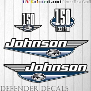 Johnson 150 HP Ocean Pro 1999-2000 Outboard Decals Sticker Set Blue - Picture 1 of 1