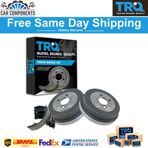TRQ Rear Brake Drums & Shoe Left & Right Kit For 1992-2006 Toyota Camry Solara - Picture 1 of 6