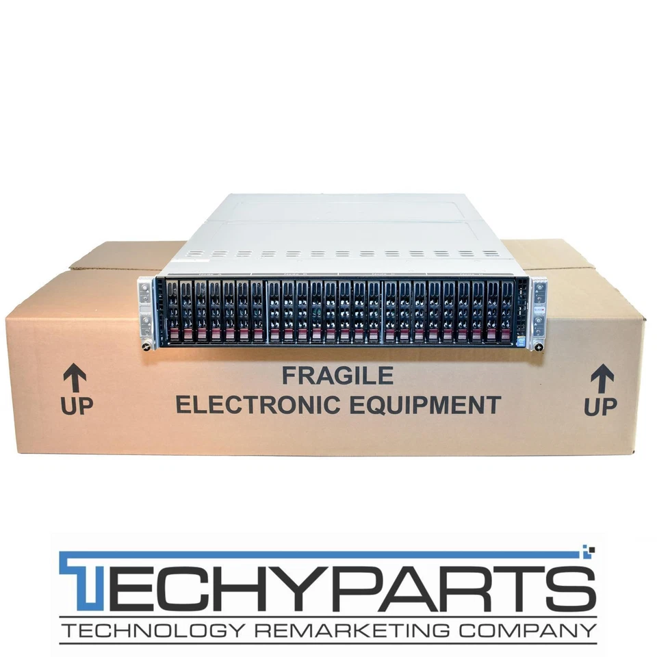 SuperMicro 2028TP-HC1R 2U Server 4-Node X10DRT-P 8x Xeon E5-2640v3 256GB RAM - Image 1 of 4