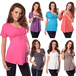 2in1 Maternity and Nursing Top Tunic Breastfeeding Size 8 10 12 14 16 18 7042 - Picture 1 of 54