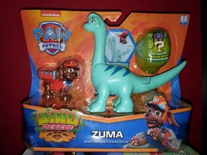 Set action figure PAW Patrol Dino Rescue Zuma con dinosauro Brontosauro - Foto 1 di 2