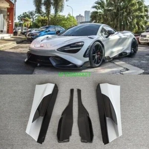FIT FOR MCLAREN 720S 765LT STYLE CARBON FIBER SIDESKIRTS SIDE STEP EXTENSION LIP - Picture 1 of 12
