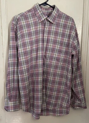 Camisa de vestir a cuadros Alan River para hombre manga larga con botones 100 % algodón Foto 1 de 4