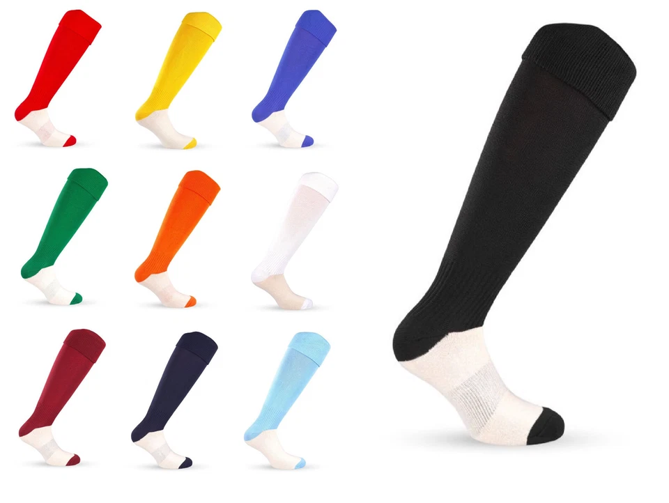 PDX GOAL Calze Calcio Calzettoni Uomo Nero Blu Azzurro Rosso Bianco Giallo Verde - Immagine 1 di 1