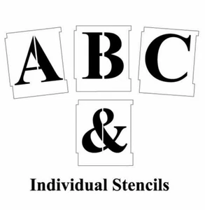 Alphabet Letter Stencil Set A-Z Uppercase templates Times Roman 2'' 50mm Alphabe - Picture 1 of 5