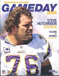 Minnesota Vikings Houston Texans 11/2/08 NFL Game Program...Steve Hutchinson - Picture 1 of 1