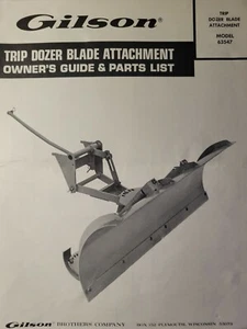 Montgomery Ward Gilson Garden Tractor Dozer Blade Implement Owner & Parts Manual - Picture 1 of 1