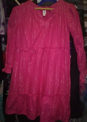Nuevo Vestido Rosa Magenta Gap Niños Nuevo con Etiquetas con Rayas Doradas Niñas Juniors XL 14/16 Foto 1 de 4