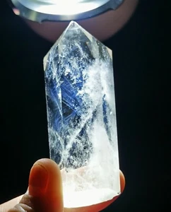 Lemurische "Blaue Engel Federn" Quarz natürliche Spitze Kristall grobe Heilung - Bild 1 von 8