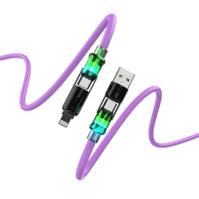 65W Fast Type C Wall Charger , 4-In-1 Fast Cable For iPhone 16 15 14 13 Pro Max - Image 1 of 4