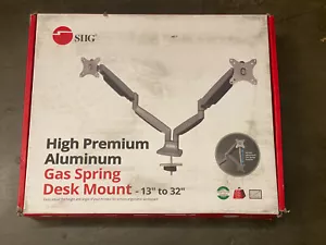 SIIG High Premium Aluminum Dual Monitor Desk Mount 13" to 32" CE-MT2E12-S1 - Picture 1 of 10