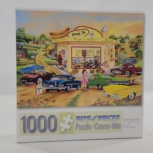 Bits and Pieces The Drive In Diner 40's Old Car 1000 Pc Jigsaw Puzzle New Sealed