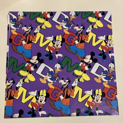 Vintage Disney's 1998 MICKEY FOR KIDS Cleo Gift Wrapping Paper - 2 SHEETS - NEW - Image 1 of 4