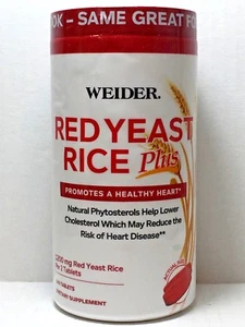 Weider Red Yeast Rice Plus with Phytosterols 240 Tablets -Help Lower Cholesterol - Picture 1 of 3