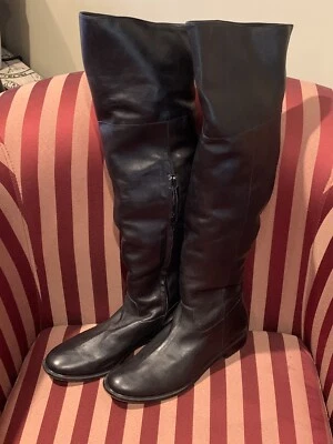 Vintage Robert Clergerie Paris Women's Size 8 Black Knee High Leather Boots NICE - Image 1 of 4