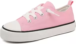 Toddler Little Kid Cushioned Canvas Shoes Slip on Sneakers Soft and Durable - Picture 1 of 19