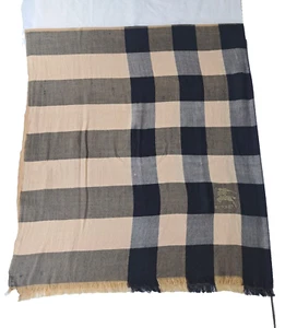 BURBERRY Riesen Karo Pashmina Strick Kaschmir Multifunktional Beige Schal - Bild 1 von 8