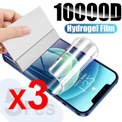 3X Protector de Pantalla para Varios Teléfonos Suave Transparente TPU Gel Hidrogel Película Cubierta - Imagen 1 de 4