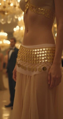 Sexy Women Gold Metal Chain Fashion Skinny Belt Hip High Waist Coin Charm XS S M - Image 1 of 4