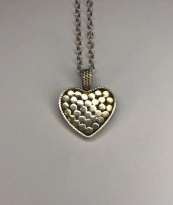 ANNA BECK Collar Corazón Plata de Ley 925 Colgante Reversible Etiqueta de Perro 18 Pulgadas Foto 1 de 4