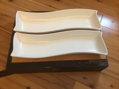 Gorham Bamboo Party Server New Wavy Rectangular Design NIB - Image 1 of 3