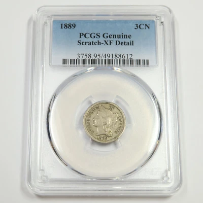 1889 PCGS XF Detail - Three Cent Nickel - 3c US Coin #50119A - Image 1 of 2