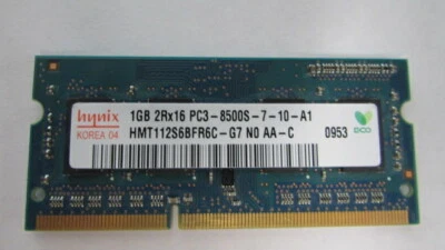 HYNIX HMT112S6BFR6C-G7 1GB 2Rx16 PC3-8500S-7-10-A1 DDR3 1066MHZ Laptop Memory - Image 1 of 4