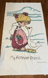 Vintage Precious Moments Beach Towel Girl & Duck 90’s Y2K - Picture 1 of 8