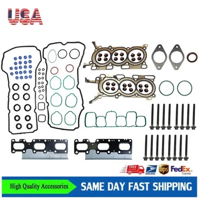 For 2011-2019 Ford Edge Explorer Flex Taurus Full Gasket Set Head Bolts US STOCK - Image 1 of 4