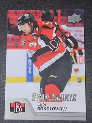 20-21 Upper Deck AHL Egor Sokolov Star Rookies 🚨🚨🚨 Belleville Senators  - Image 1 of 2