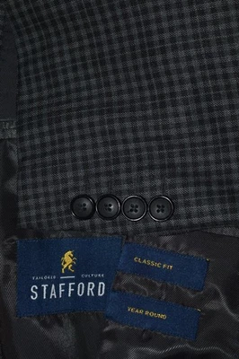 NUEVO 48L CURRENT STAFFORD Abrigo Deportivo Para Hombre Gris a Cuadros de Pistola Ajuste Clásico Todo el Año Foto 1 de 4