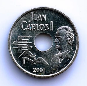 SC-Juan Carlos I.  25 pesetas 2001. SC/UNC/FDC. Acuñada en Plata 5,55 g. Escasa - Imagen 1 de 2