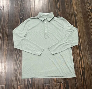 Criquet Long Sleeve Polo Shirt Men’s Large Green Cotton Modal Polyester - Picture 1 of 4
