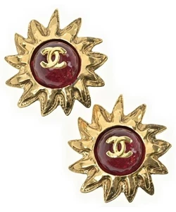 CHANEL Earrings GoldxRed 2200584977318 - Picture 1 of 5