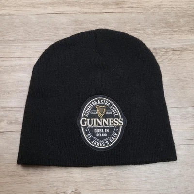 Sombrero Guinness Gorro Ajustado Para Hombre Talla Única Negro Tejido Parche Cerveza Dublín Irlanda Foto 1 de 4