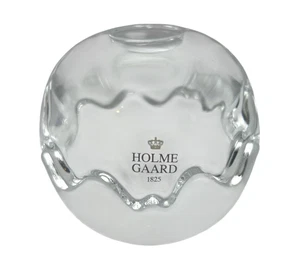 Holmegaard 1825 Glass Lidded Bowl Denmark Modern Frosted Clear Scandinavian - Picture 1 of 6