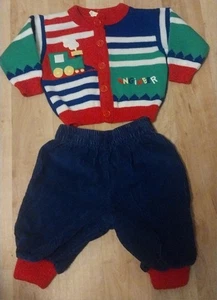 VTG 2 Pc Sweater & Pants Primary Colors Set 3-6 Months - Picture 1 of 10