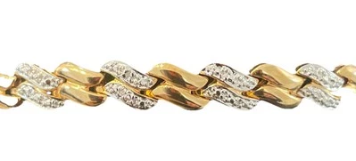 Brazalete de tenis enchapado en oro amarillo 925 con acento de ley 6,7" Foto 1 de 4