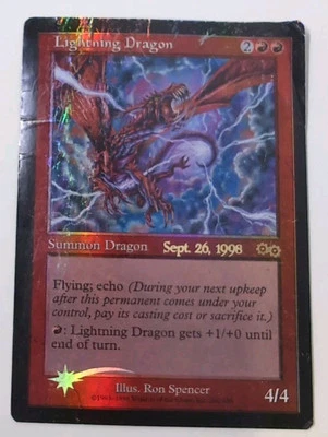 MTG Lightning Dragon Urza's Saga Reward Foil Promo Rare Moderately Played - Image 1 of 4
